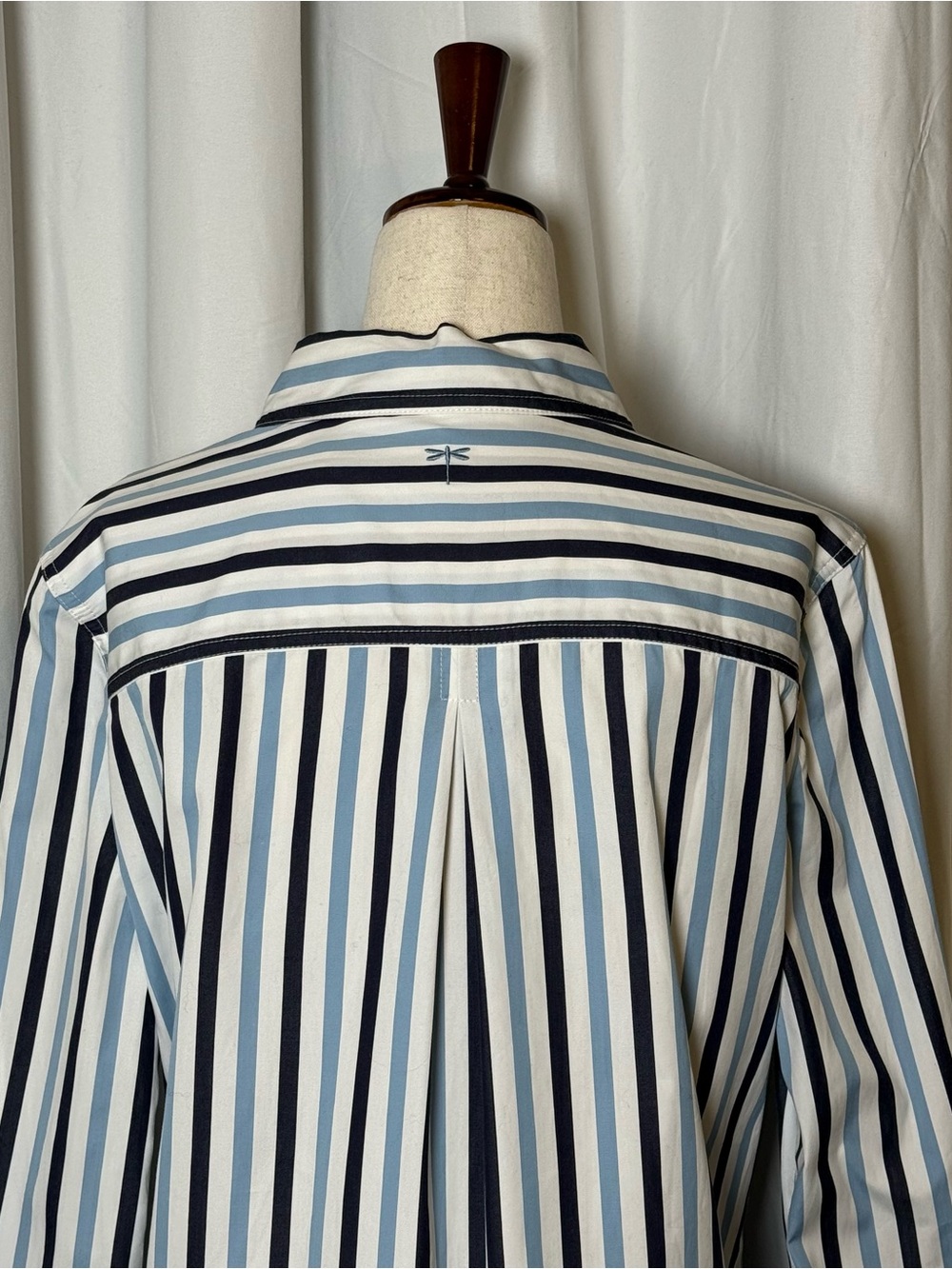 Tyler Boe Blue White Stripe Cotton Button Down Shirt Womens Small NWT - Picture 7 of 11
